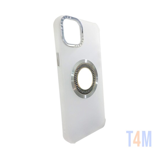 Silicone Case with Diamond Designe for Apple iPhone 15 White